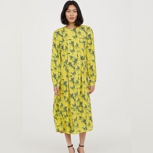 H&M | NWT Yellow Floral Midi Dress